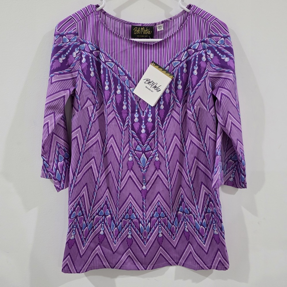 Bob Mackie Womens Top Size Xxs Wearable Art Purple